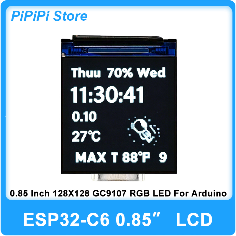 Esp32 Wifi Bluetooth Module - ESP32 C6 0.85 Inci 128X128 Layar