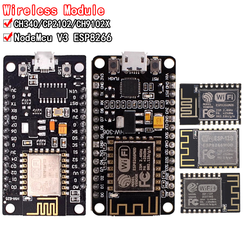 Esp8266 Nodemcu - Modul Nirkabel CH340/CP2102/CH9102X NodeMcu V3 V2