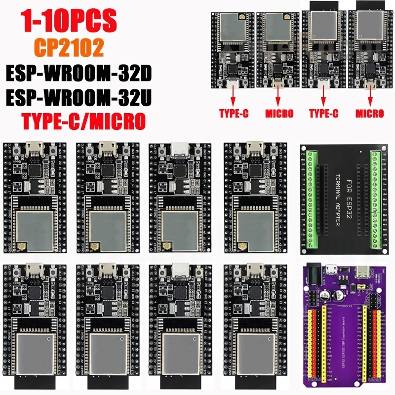 Esp32 Devkit - 1-10 Buah Papan Inti ESP32-DevKitC TYPE-C/MICRO